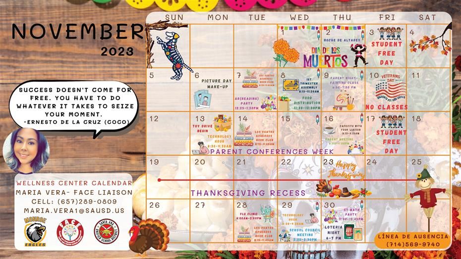  Wellness Center Calendar - November 2023